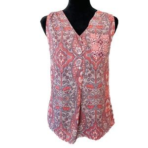 COMO VINTAGE Size Small Coral Motif Tank Top